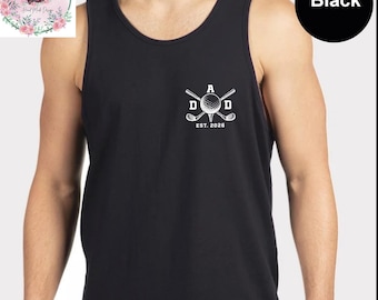 Custom Dad Est 2026 Tank Top, Favorite Golfing Dad Tank Top, Father's Day Tank Top