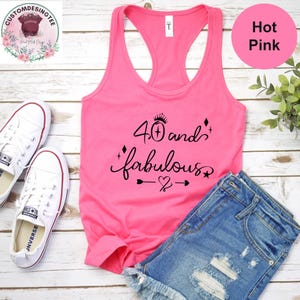 Personalized 40th and Fabulous Tank Top, Celebrating 40th Birthday Tank Top, Custom Birthday Party Tank Top, Birthday Party Group Tank Top
