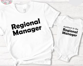 Regional Manager - Assistant to the Regional Manager Dad & Baby Matching Shirts, Baby Boy and Baby Girl Shirt, Father's Day Shirt