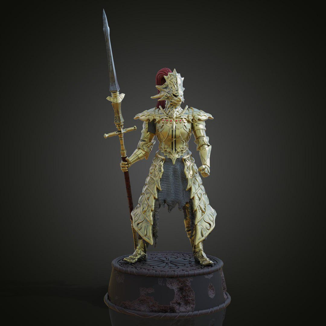 Dragon Slayer Ornstein 3D Printed Figure Sla Printing-3d Printed Art 3d ...