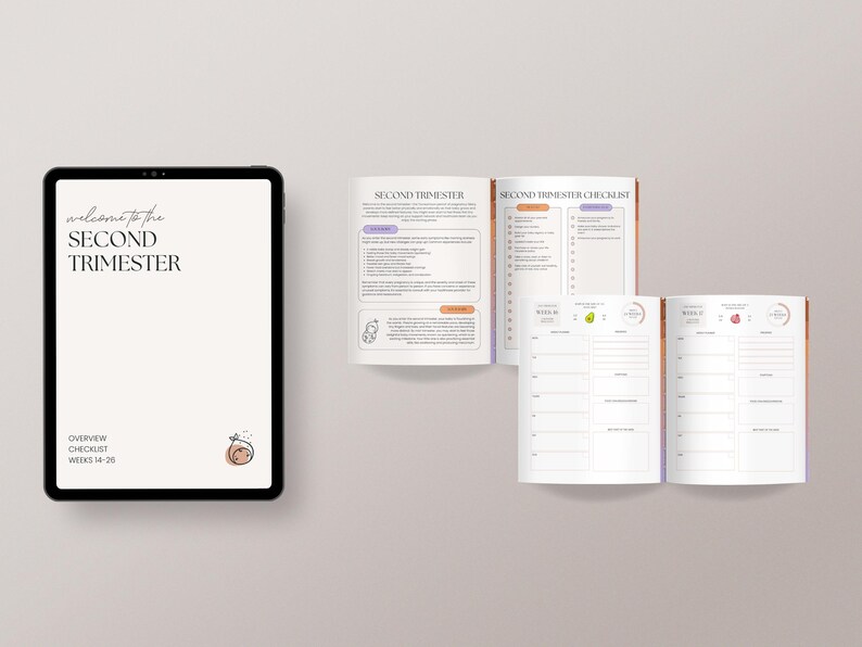 Digital graviditetsplanerare | Utskrivbar graviditetsplan, planerare för nybliven mamma, bebisplanerare, graviditetsspårare, bebisplanering, graviditetschecklista bild 7