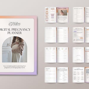 Digital graviditetsplanerare | Utskrivbar graviditetsplan, planerare för nybliven mamma, bebisplanerare, graviditetsspårare, bebisplanering, graviditetschecklista bild 1