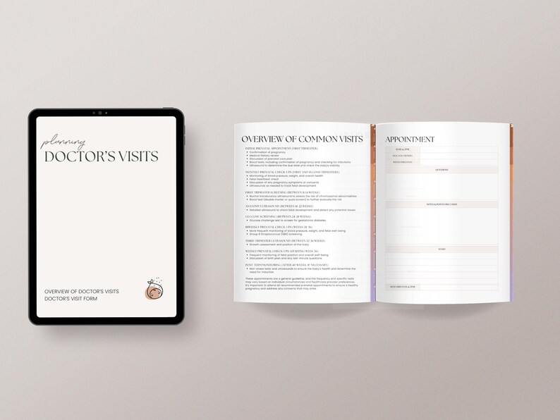 Digital graviditetsplanerare | Utskrivbar graviditetsplan, planerare för nybliven mamma, bebisplanerare, graviditetsspårare, bebisplanering, graviditetschecklista bild 10