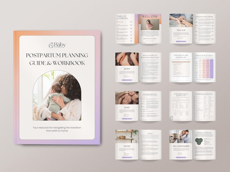Postpartum Planner | Postpartum Workbook, New Mom Planner, Postpartum Guide, Digital Newborn Planner, Postpartum Tool, Postpartum Support image 1