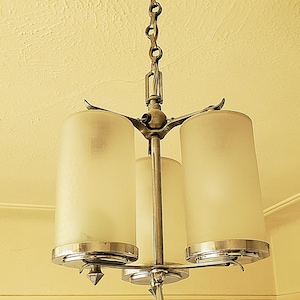Gorgeous utterly rare, genuine 1930s Art Deco pendant chandelier light