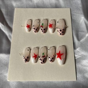 Star nails| Gel Press on set| Handmade Nails| Nail Art