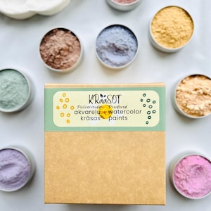 Aquarelpoederverf voor kinderen, eco, 100% plantaardig, food grade,