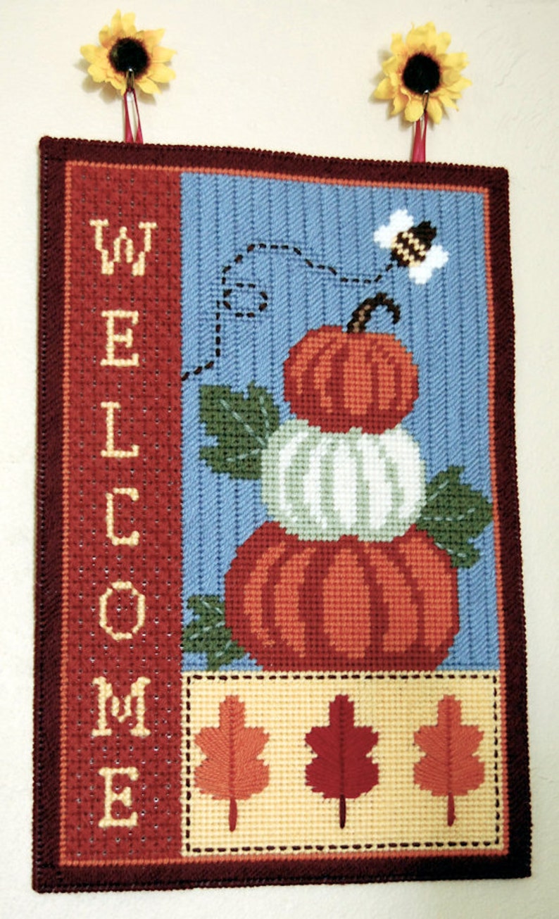 PATTERN Fall Welcome Wall Hanging in Plastic Canvas Etsy
