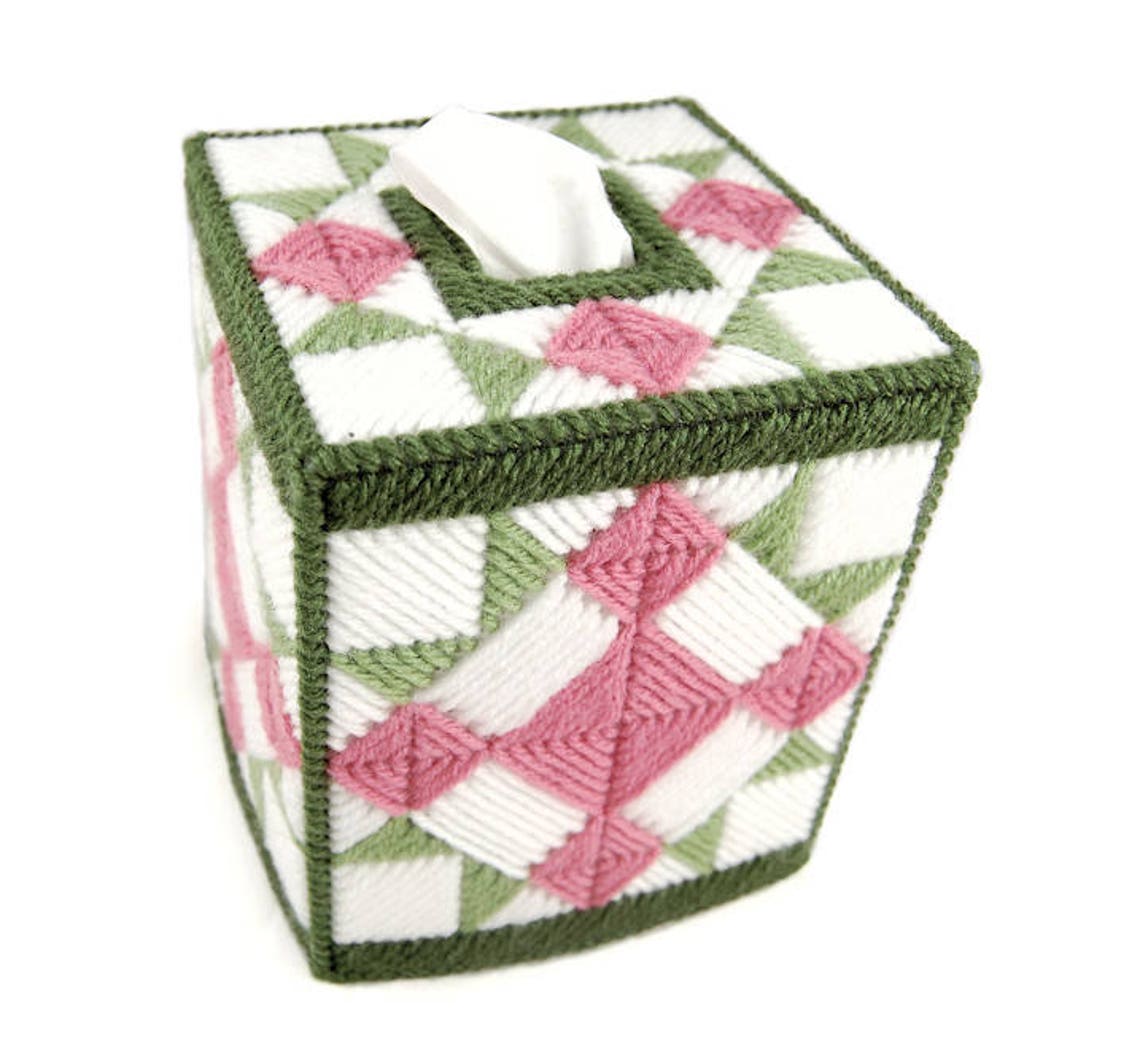 PATTERN Quilted Tissue Box Cover 2 in Plastic Canvas Etsy