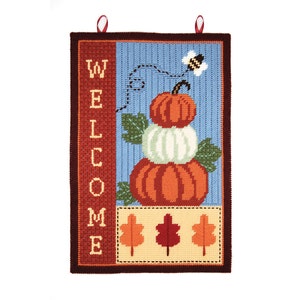 PATTERN: Fall Welcome Wall Hanging in Plastic Canvas