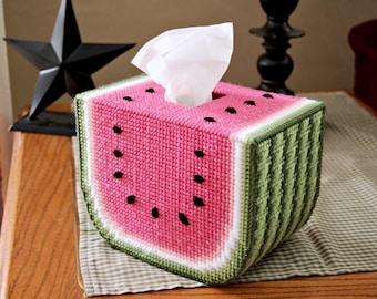 PATTERN: Watermelon Tissue Box Cover in Plastic Canvas