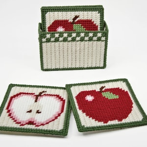 PATTERN: Country Apples Coasters Pattern in Plastic Canvas