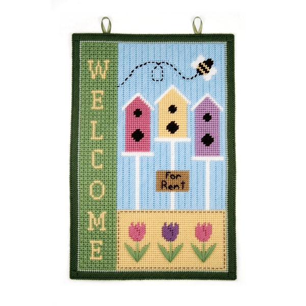 PATTERN: Spring Welcome Wall Hanging in Plastic Canvas