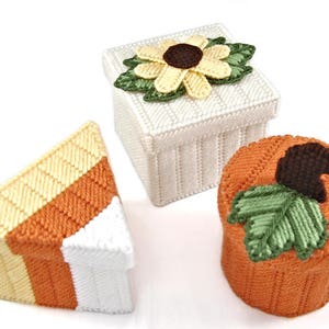 PATTERN: Fall Boxes in Plastic Canvas image 2