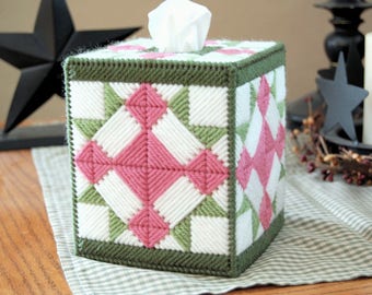 PATTERN: Quilted Tissue Box Cover #2 in Plastic Canvas