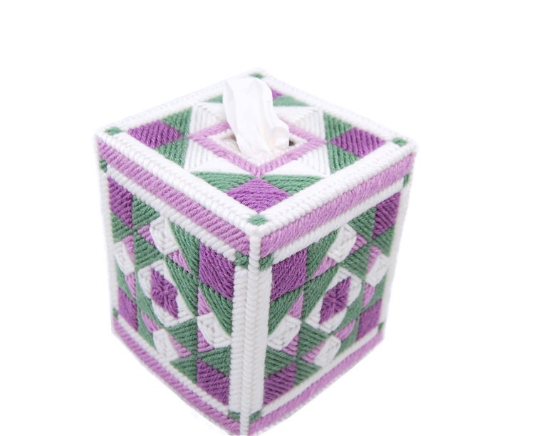 PATTERN: Quilted Tissue Box Cover #1 in Plastic Canvas - Etsy