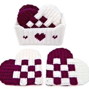 PATTERN: Swedish Heart Coasters in Plastic Canvas