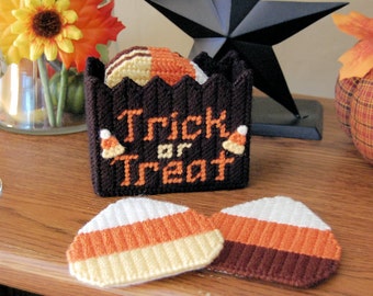 PATTERN: Candy Corn Coasters in Plastic Canvas