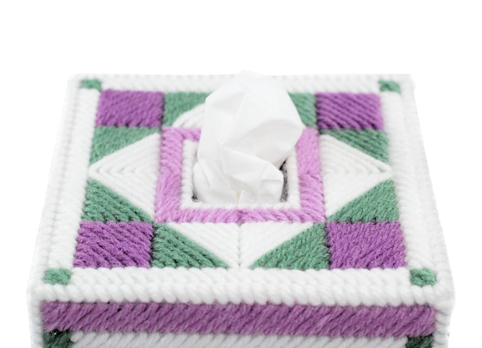 PATTERN Quilted Tissue Box Cover 1 in Plastic Canvas Etsy