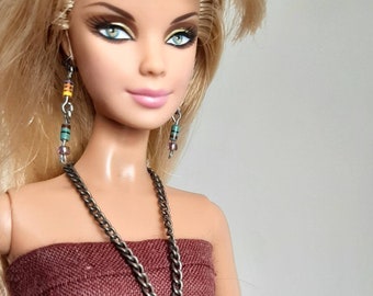 Long Tropical Dangly Earrings 1:6 scale fashion doll