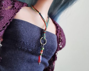 Green and Red adjustable NECKLACE for 1:6 scale fashion doll