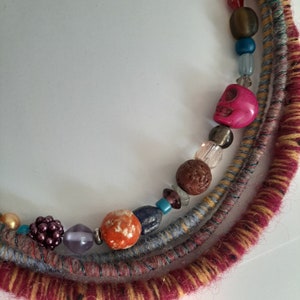 Folk Ethnic Mixed media Statement Necklace