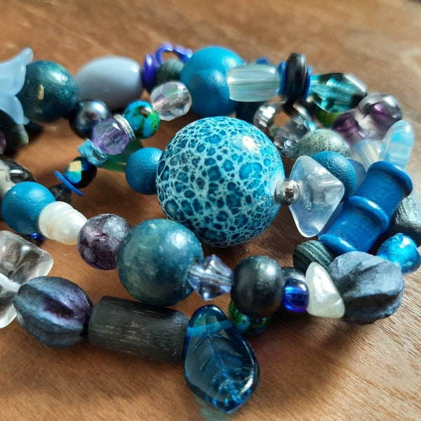 Beads Extravaganza Necklace 9 BLUE