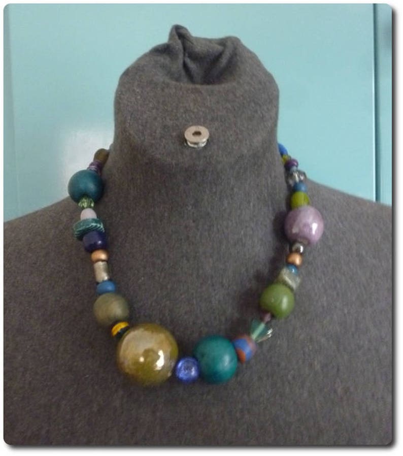 Beads Extravaganza Necklace Mixed Media 1 Etsy