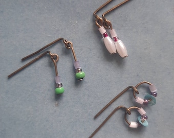 Pastel Spring SET de boucles d'oreilles - 3 paires pour poupées 1:6 et 16"