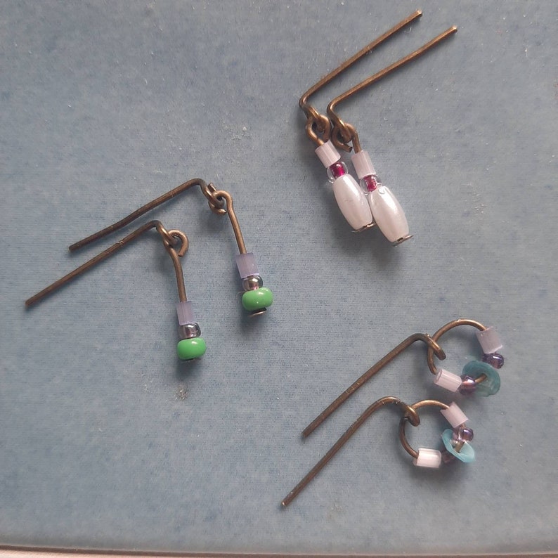 Pastel Spring SET of earring 3 pairs for 1:6 and 16 dolls image 1