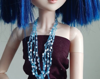 Versatile BLUE Beaded Necklace for BJD 13 scale 22inch + free shipping