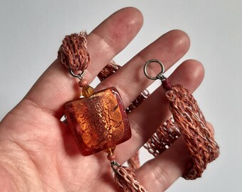 Tangerine Candy häkeln Baumwolle Halskette