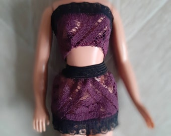 Lacy SINDY lingerie set in Purple and Black