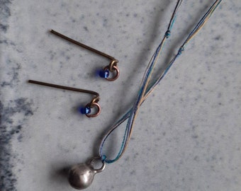 Jewellery SET Blue Simplicity - pendant necklace and earrings for 1:6 and 16" dolls