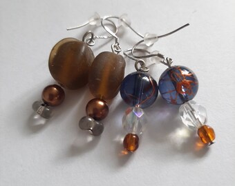 Erde & Himmel - Schokolade + Tinte Glas Minis auf Sterling Silber