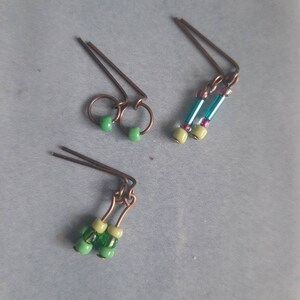 Spring Green SET de boucle d'oreille 3 paires pour poupées 1:6 et 16 image 1