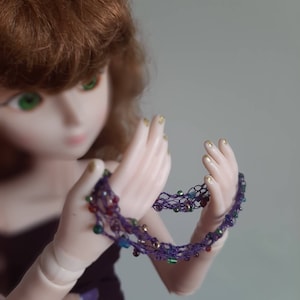 Versatile Violet Beaded Necklace for BJD 13 scale 22inch image 10