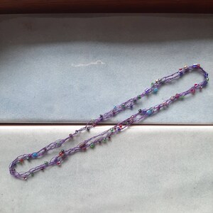 Versatile Violet Beaded Necklace for BJD 13 scale 22inch image 9