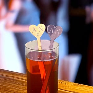 Custom Wedding Stir Sticks | 50 PCS Name Drink Stirrers  | Acrylic Cocktail Stirrers | Wedding Swizzle | Swizzle Sticks