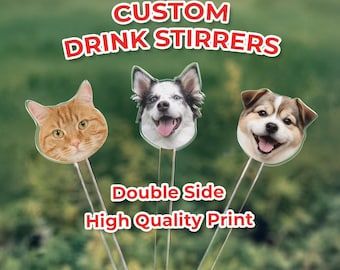 Wedding Pet Stir Sticks | 50 pcs Double-Sided Dog Stir Stick | Acrylic Cocktail Stirrers | Wedding Swizzle | Swizzle Sticks