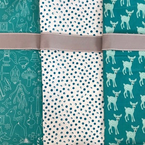 Made to Order Modern Christmas Stocking, Pick one in Jade Teal Green and White with Grey Ribbon image 2