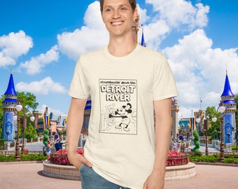 Steamboat Willie Detroit River T-Shirt, Vintage Mickey Mouse