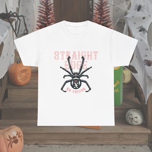 Straight Edge Spider Unisex Tee, Punk Music Shirt, Halloween Costume Top, Casual Wear, Gift for Music Lovers, Hardcore Shirt, Graphic Tee