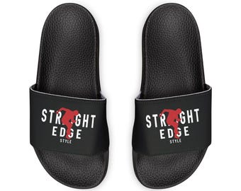 Straight Edge Style Slide Sandals | Removable Strap Slides