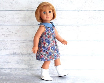 1960s Era Mod Paisley Dress, 18 inch Doll Clothes Melody Pleated Dress