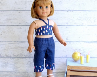 Halter Top and Summer Capri's with Matching Headband and Sandals for 18 inch Doll