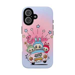 Labubu Cute Cartoon Phone Case, Kawaii Phone Cover, Zabawne akcesoria technologiczne, Prezent dla dzieci, Kolorowy design, Kolekcja Popmart