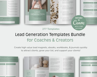 Canva-sjablonen voor coachleadmagneet: e-boeken, werkboeken, tijdschriften