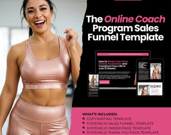 Fitness Coaching Website Template: Systeme.io Sales Funnel (Digital Download)
