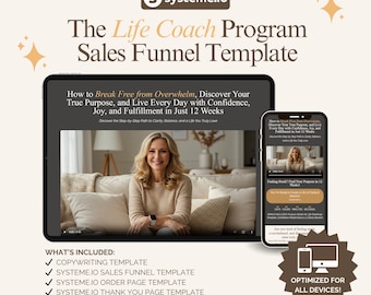 Life Coach Sales Funnel Template: Systeme.io Step-by-Step Guide and Copywriting Template (Digital Download)